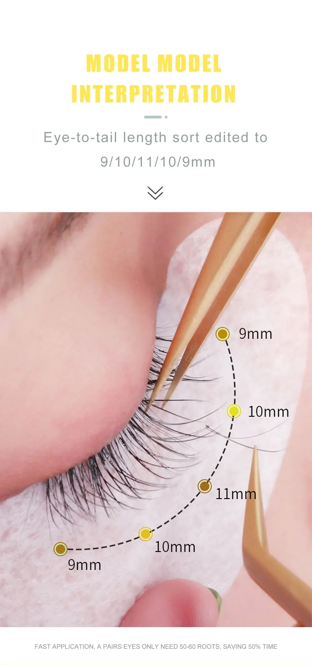 DeceMars YY-Form, schwarzbraune Wimpernverlängerung, zwei Spitzenwimpern, C/D-Locken, hochwertig, individuell – Detail 7