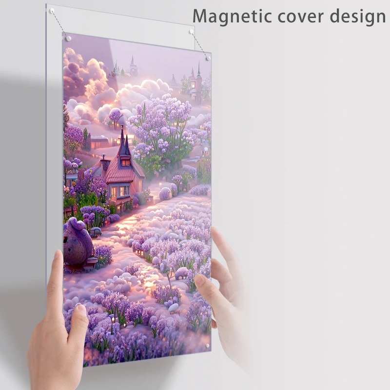 One Piece of Simple A3/A4 Magnetic Photo Frame Which Can Be Used as a Transparent Floating Poster Frame in the Office
