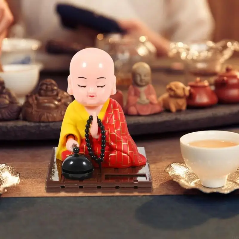 

Фигурка монаха на солнечной энергии, авто кивающий автомобиль, украшение для интерьера X37F