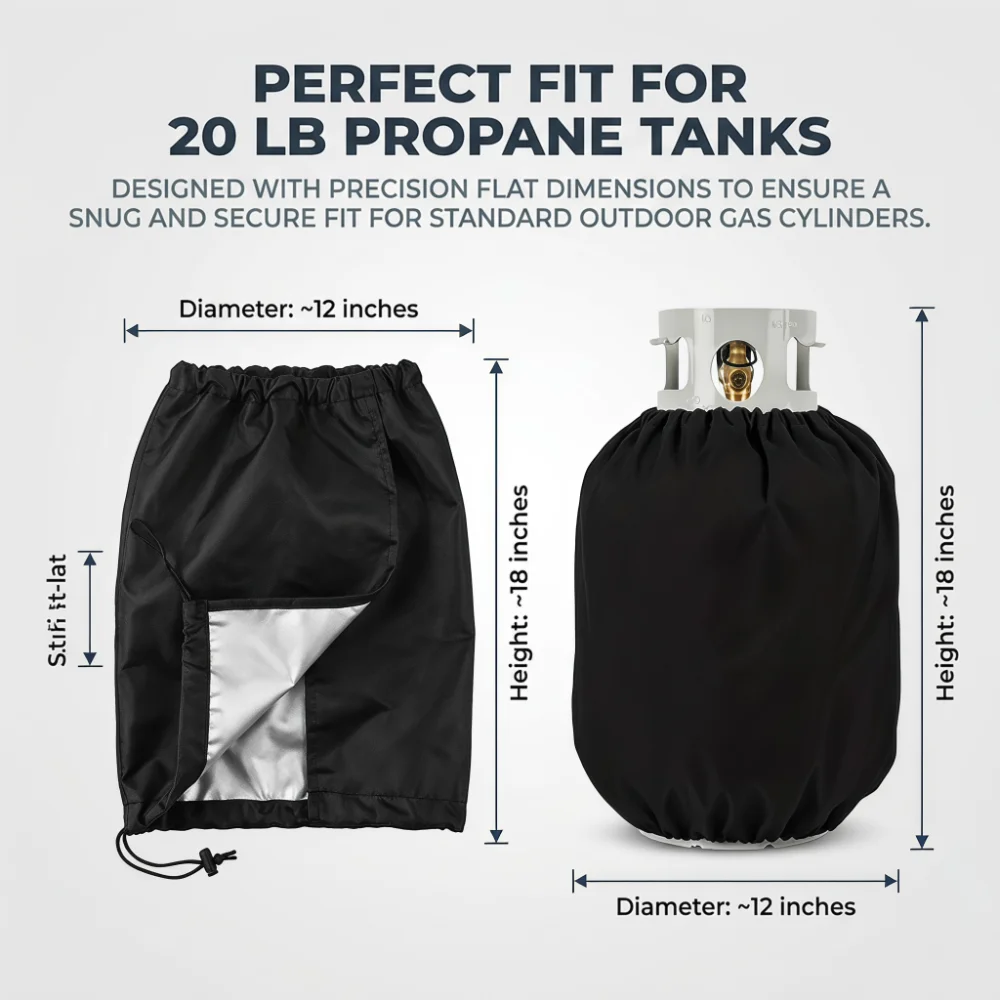 Lightweight Propane Tank Cover 20Lbs Gas Bottle Dust Cover Outdoor Washable for BBQ Grill Storage