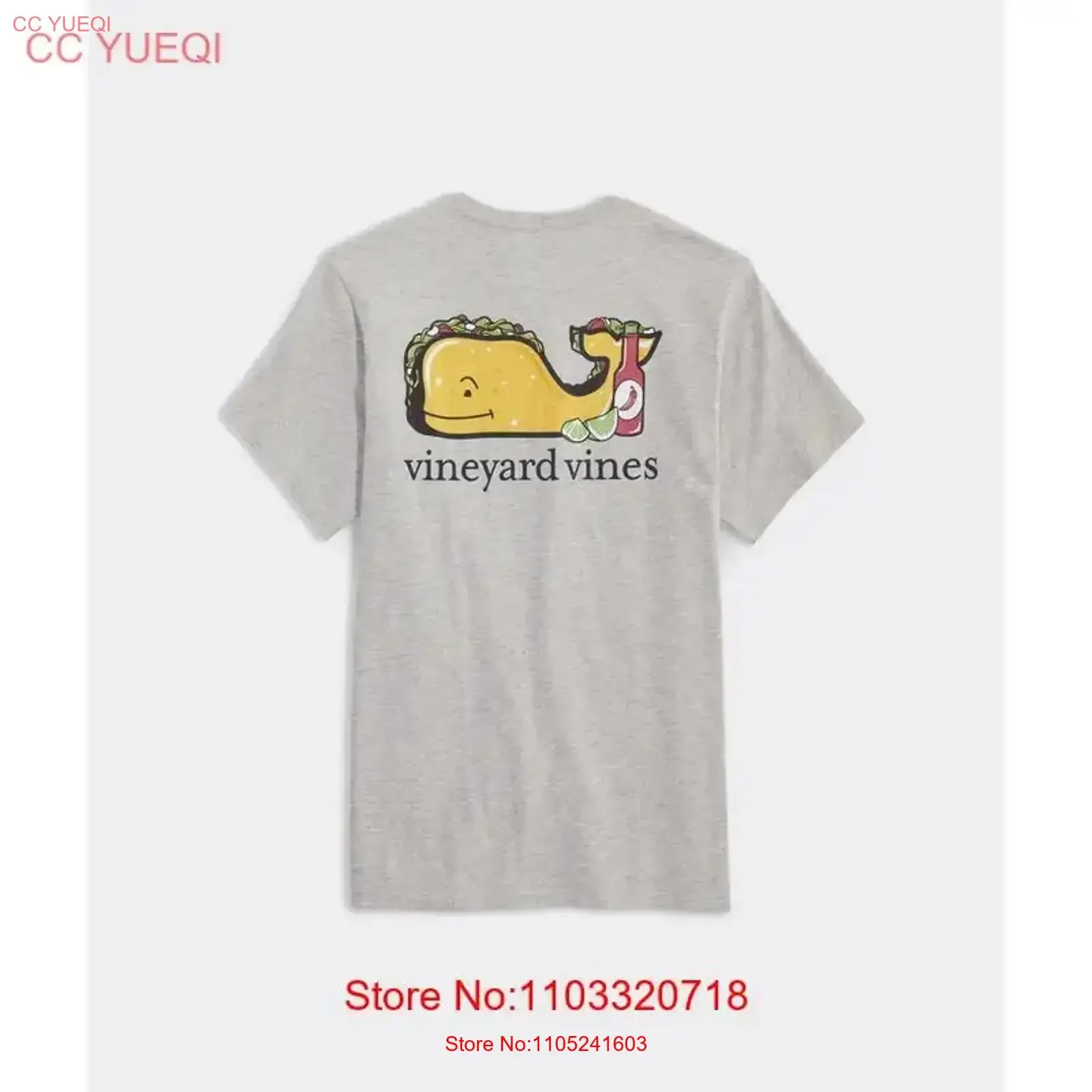 Vineyyard Vines Taco Whale T Shirt Summer 2024 vintage Washed designer clothes Stylish Unisex graphic Comfortable Stretched