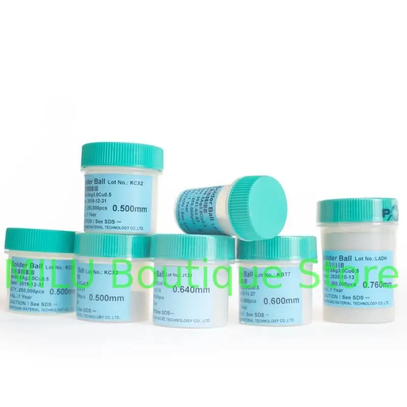PMTC تايوان داروي كرة لحام خالية من الرصاص بغا كرة لحام 250,000 قطعة 0.2 0.3 0.4 0.45 0.5 0.6 0.76 مللي متر #5