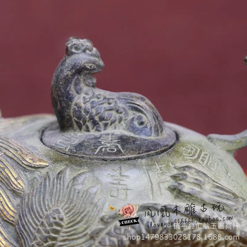 حلي عتيقة متنوعة من النحاس النقي أفالوكيتسفارا مصنوعة أثناء Daming Xuande Years وعاء سلحفاة بوذا البرازيلي #4