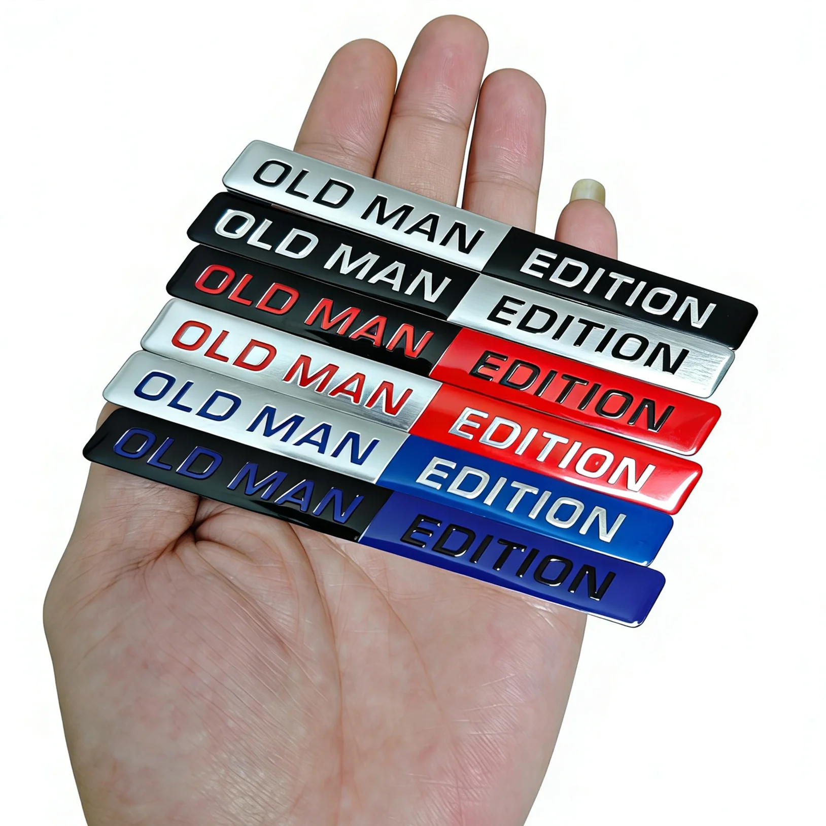 

Old Man Edition Aluminum Car Stickers for Auto Trunk Side Fender Decorative Motorcycle Modification Accessories
