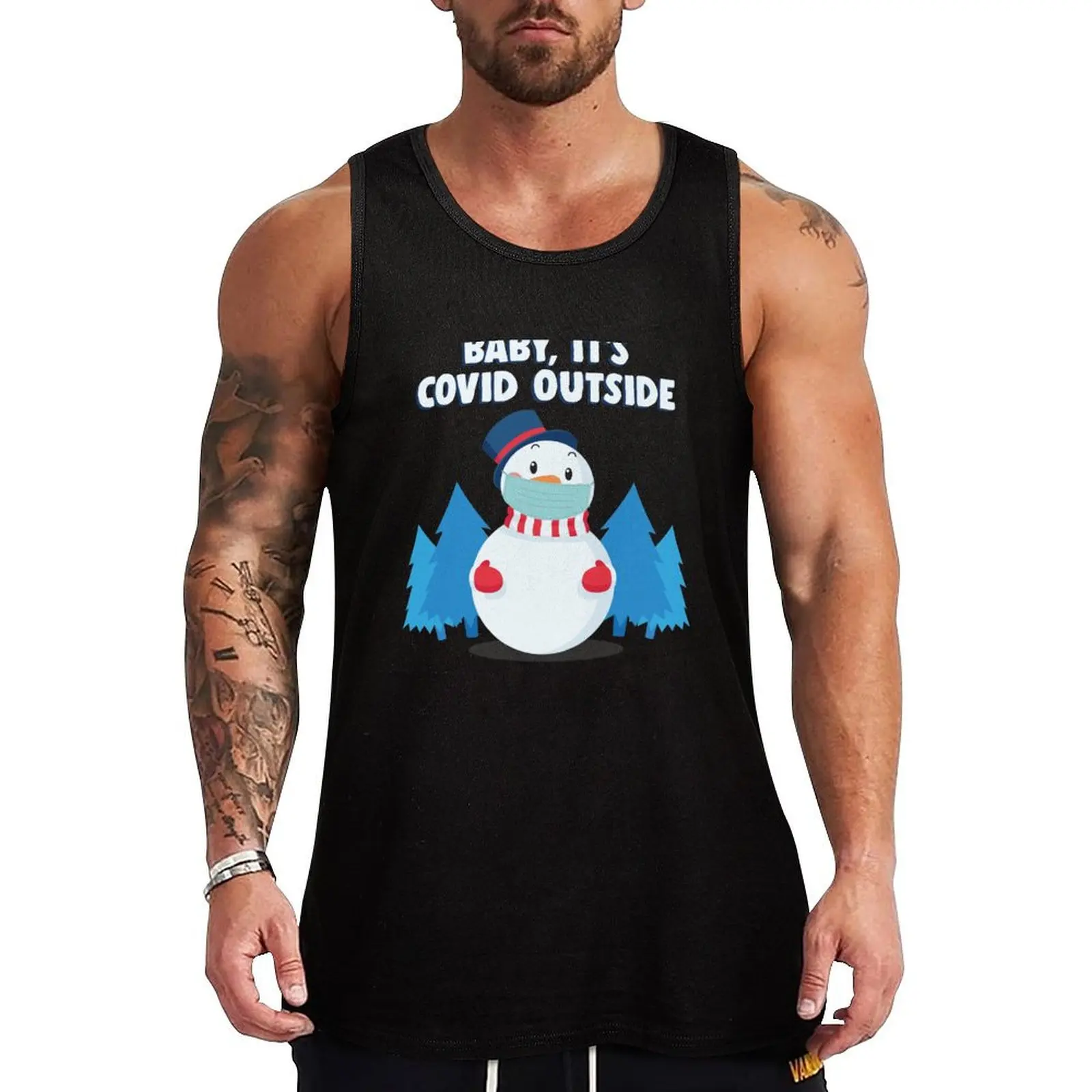 

BABY IT'S COVID OUTSIDE FUNNY CHRISTMAS 2020 Tank Top Anti Odor Tank Top Moisture Wicking Workout Shirt