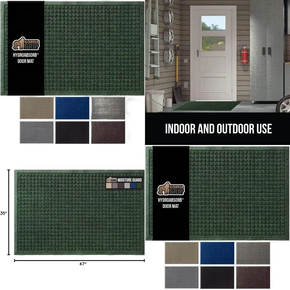 

Ultra Absorbent HydroAbsorb Doormat, 47x35, Indoor/Outdoor, Absorbs 6 Cups Water, Stain & Fade Resistant, Rubber Backed, Dirt Tr