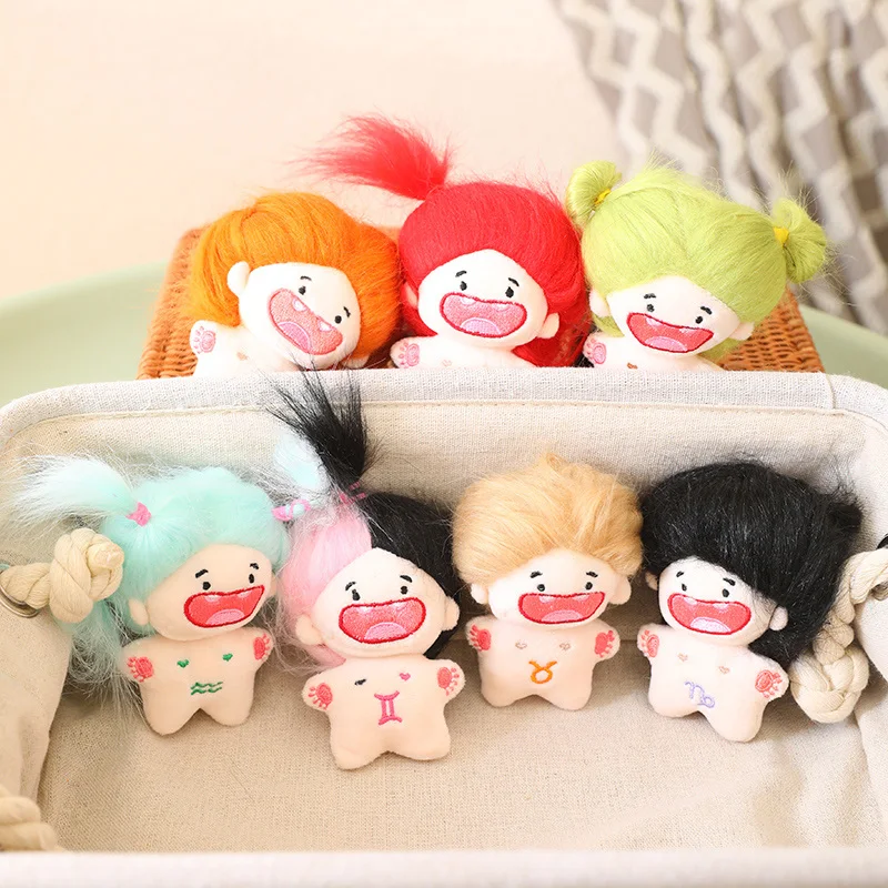 15cm Mini Kawaii Zodiac Girls Doll Cute Naked Fat Body Baby No Attributes Plush Cotton Doll Cute Soft Kids Toys for Girls Gifts