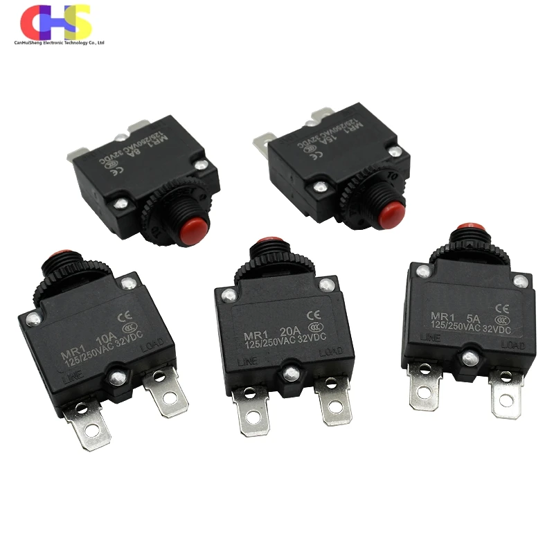 (1-10PCS) MR1 Manual Reset Circuit Breaker 3A 4A 5A 6A 8A 10A 12A 15A 20A 25A 30A Thermal Current Overload Protector Switch Fuse image 4