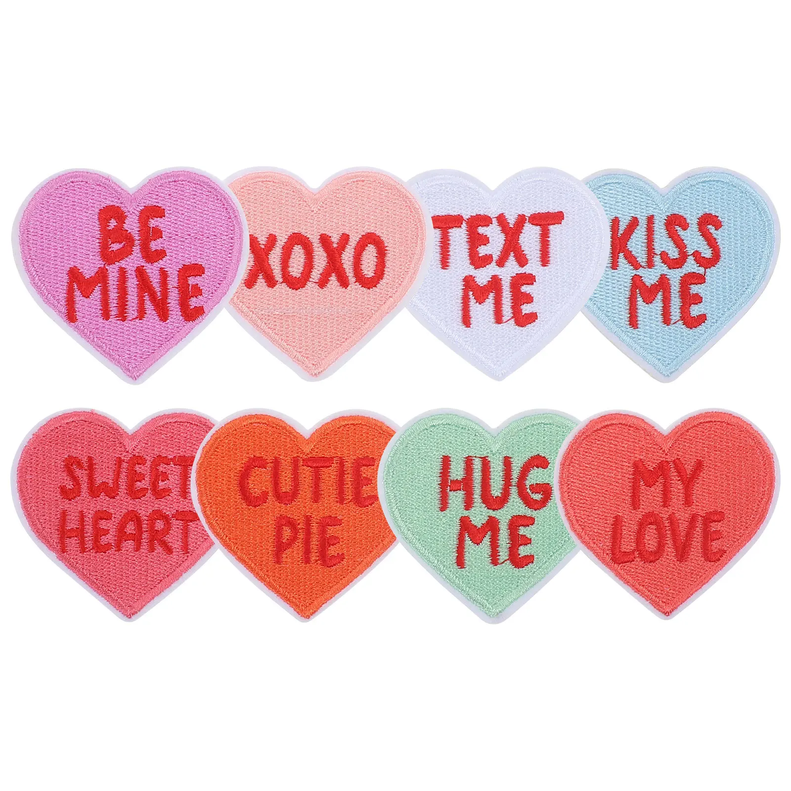 

Набор из 8 нашивок для пар, тканевые аппликации с вышитыми сердцами, пришивные, для самостоятельного ремонта одежды, декоративные аксессуары для курток