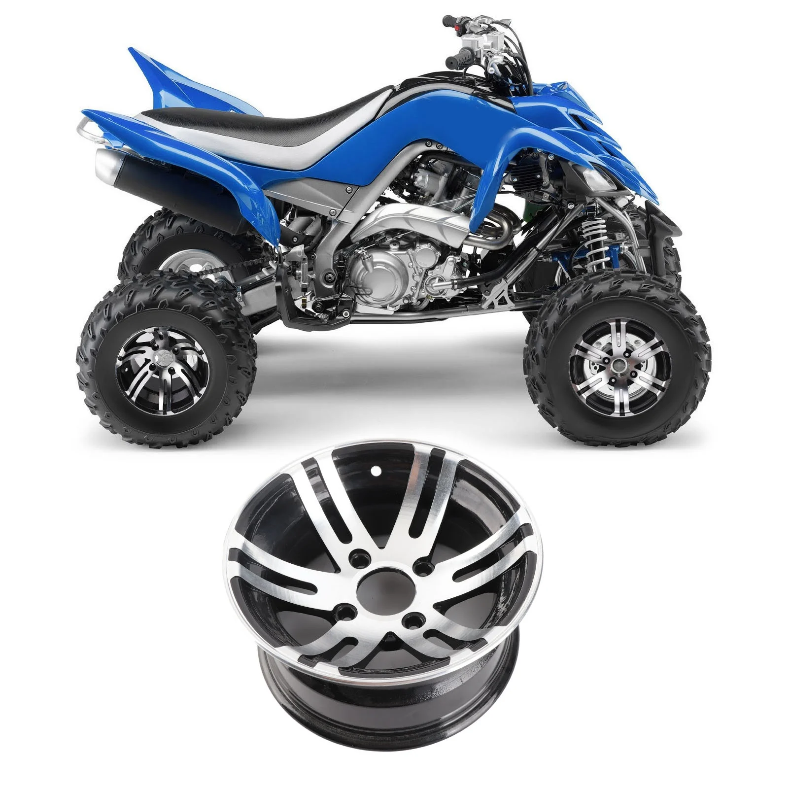 

12inch ATV Wheel Rim Hub Aluminum Alloy High Strength Replacement for Quad Bike Go Kart Cart Off Road Vehicle 12inch Wheel Rim