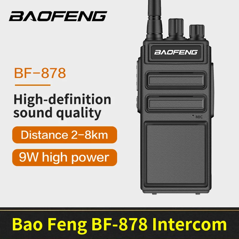 Baofeng BF-878 walkie talkie 4600mAh 10W 3km-5km walkie talkie profesional, Hotels, road trips, construction sites can be used