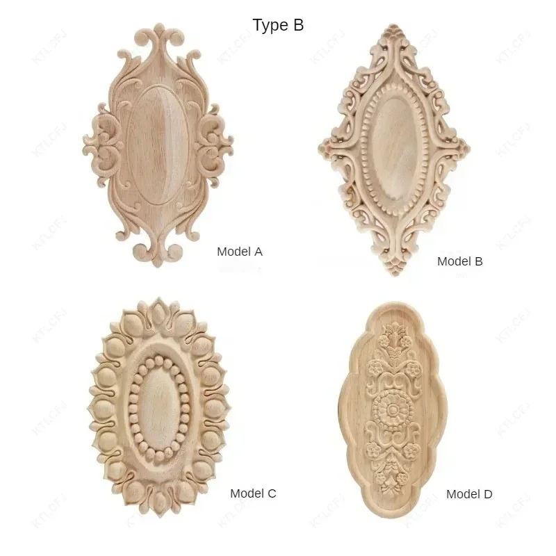 European Decal Furniture Carved Decorative Accessories Round Door Flower Solid Wood Carving