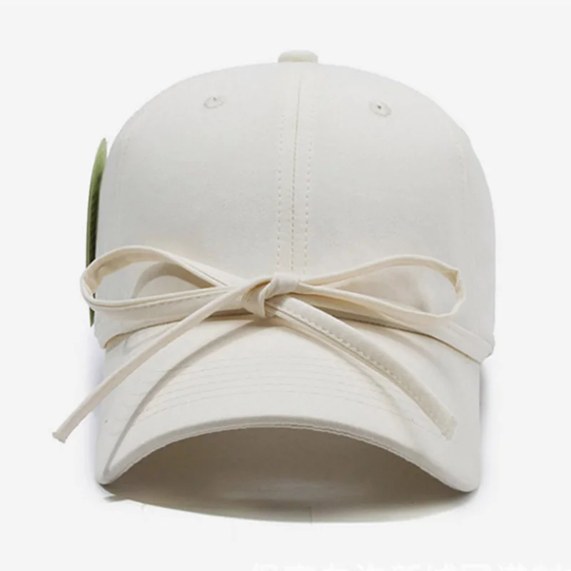 

Pink Women Korean Bow Ribbon Baseball Hats Sunshade Niche ins Breathable Snapback Caps Versatile Fashion Sweet Simple Student