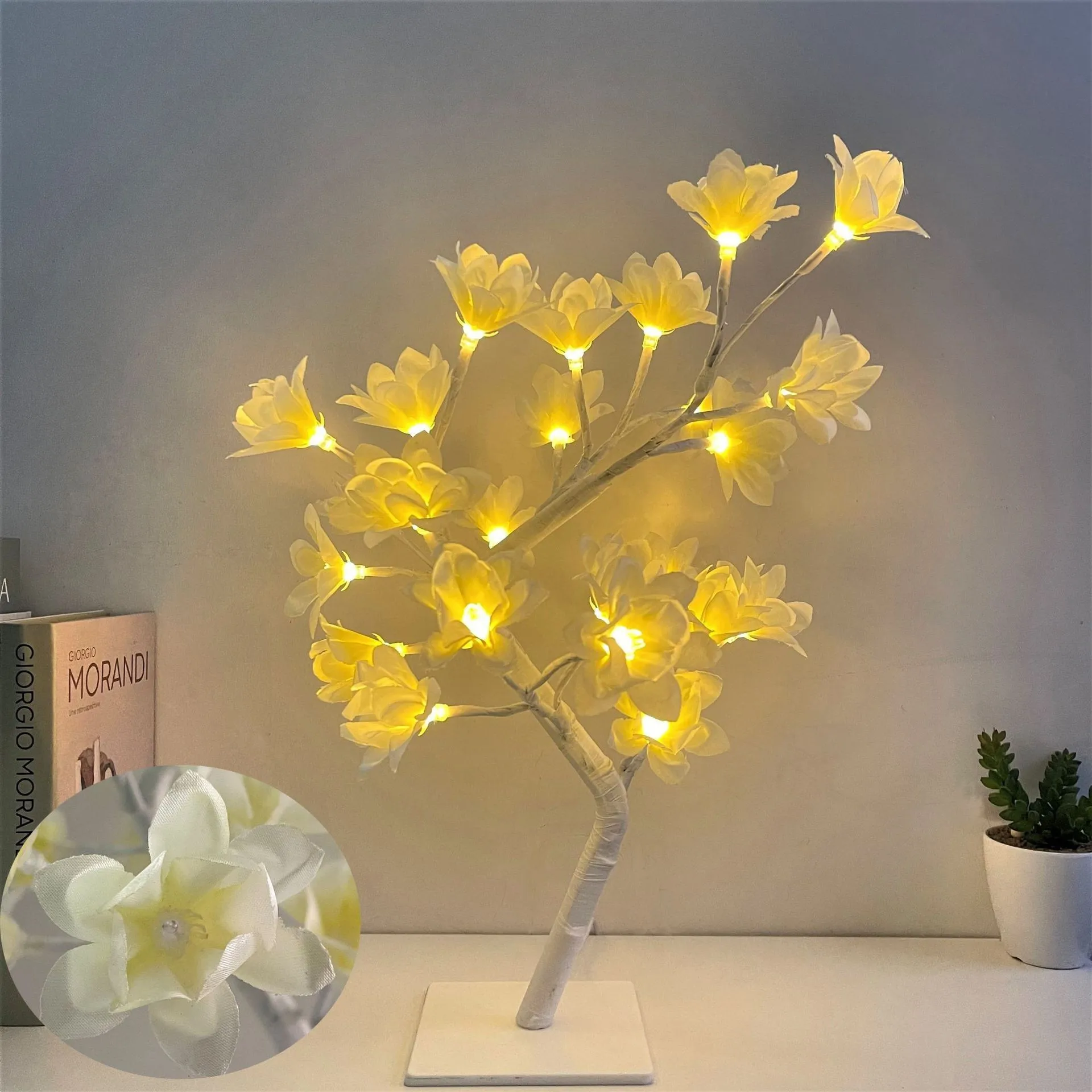 

USB Operated LED Table Lamp Rose Flower Bonsai Tree Night Lights Garland Bedroom Decoration Christmas Lights Home Desk Decor