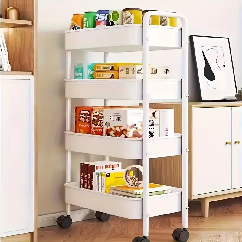 Schwerlast-Rollregal mit 2-5 Ebenen, mobiles Lagerregal, mehrstöckige Regale, robuste Konstruktion, geeignet für den Haushalt