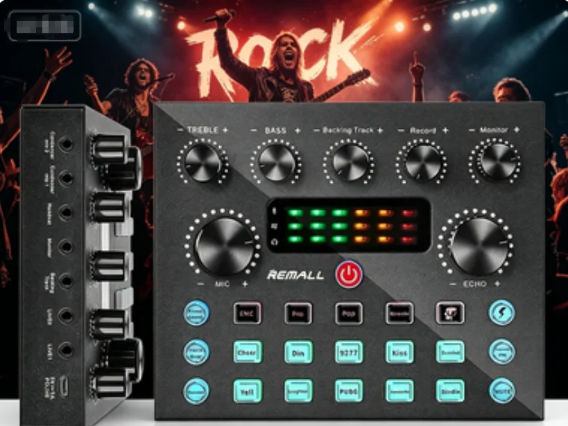 

for PC computers with 10 sound effects 3 inputs and microphone inputs V8S sound card real-time streaming IPhone Broadcasting