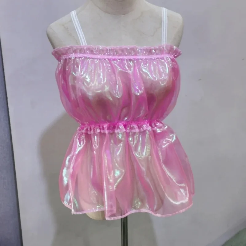 فستان الأورجانزا المجسم الوردي الشفاف مع تنورة الأميرة - الزي التنكري للرجال والكوب