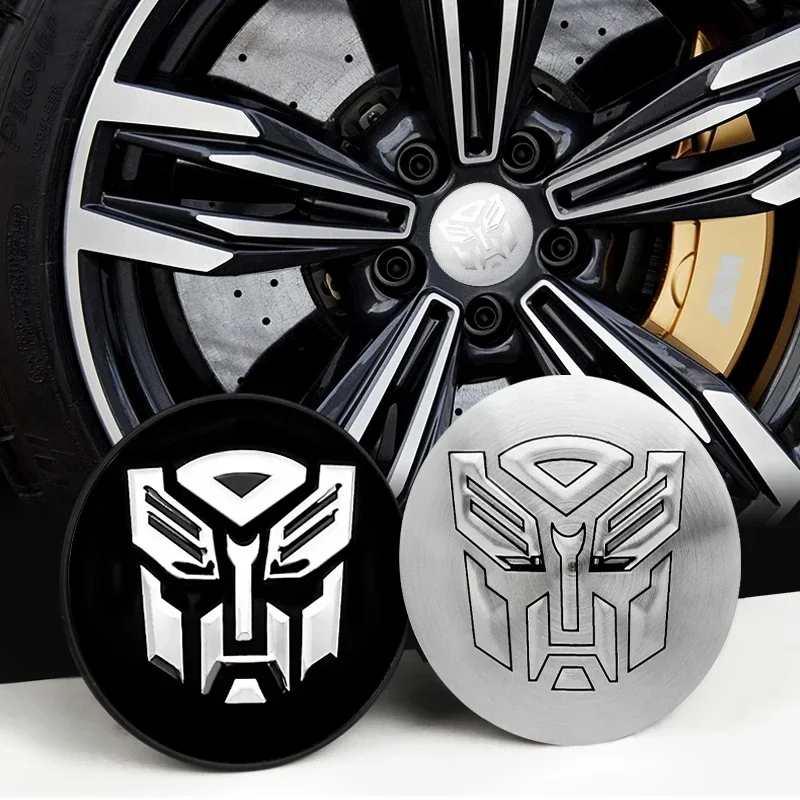 56MM Transformers Emblem Car Wheel Hub Center Caps Rim Cover Badge Stickers Auto Accessories For Ford Focus Fiesta Ranger Mondeo