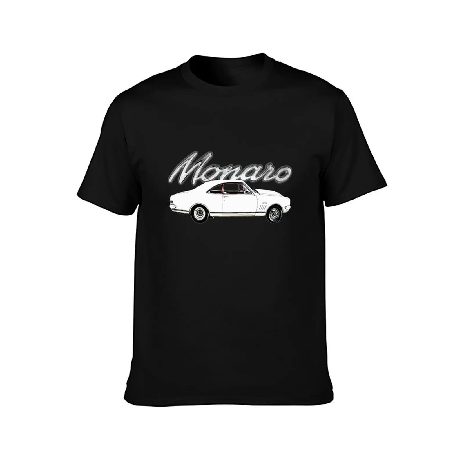Monaro T-Shirt, Summer Casual Cotton Tee, Oversized Streetwear Tops, Vintage Graphic Print, Loose Fit Short Sleeve, 100% Cotton