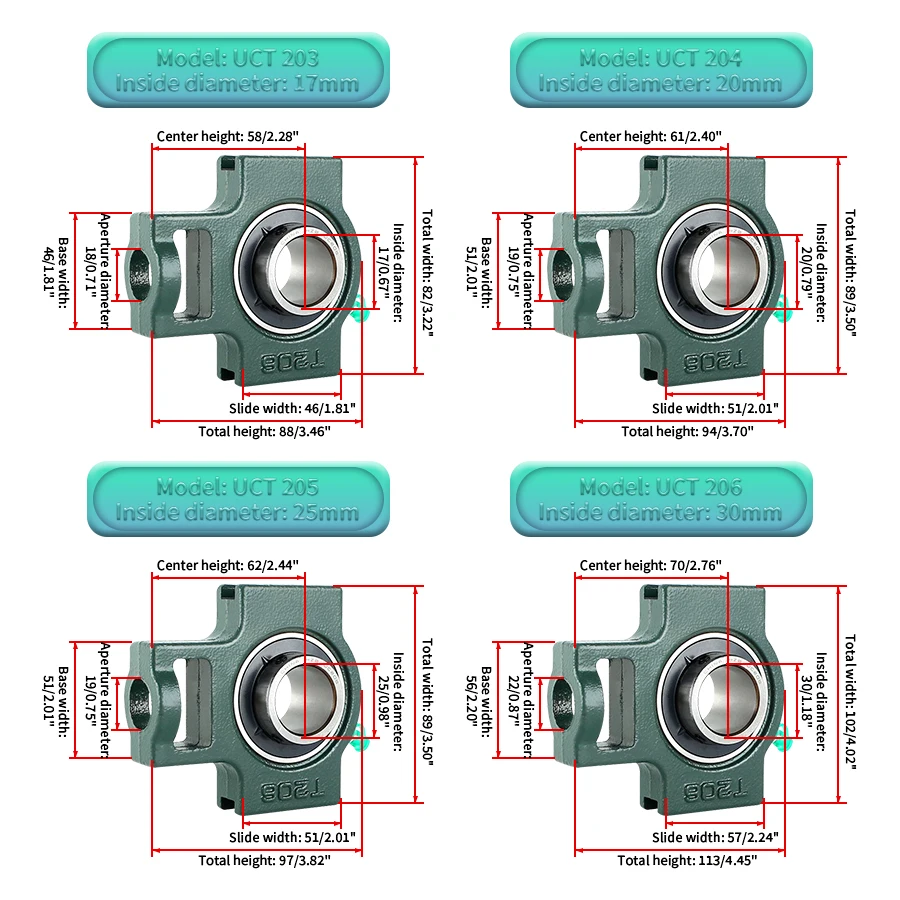 Outer Spherical Bearing Slider With Seat UCT201 UCT202 203 204 205 206 207 208 209 210 211 212 213 214 215 305 306 307 308 309