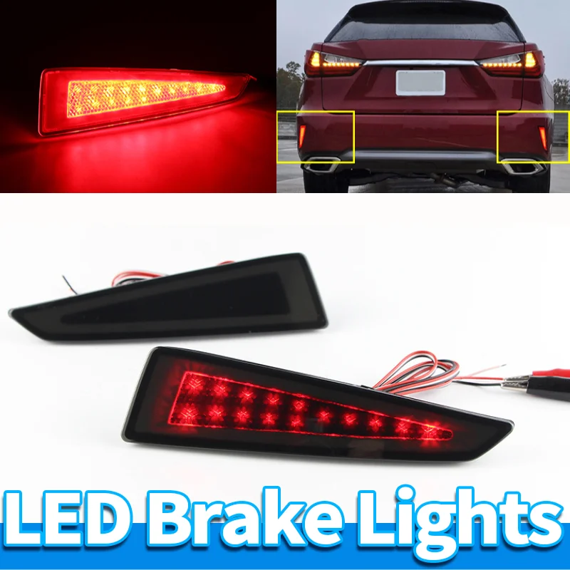 

2PCS Smoke Lens LED Rear Bumper Reflector Lights for Lexus RX350 RX450h 2016-2020 Smoked Lens Tail Brake Stop Lamp 8192048050
