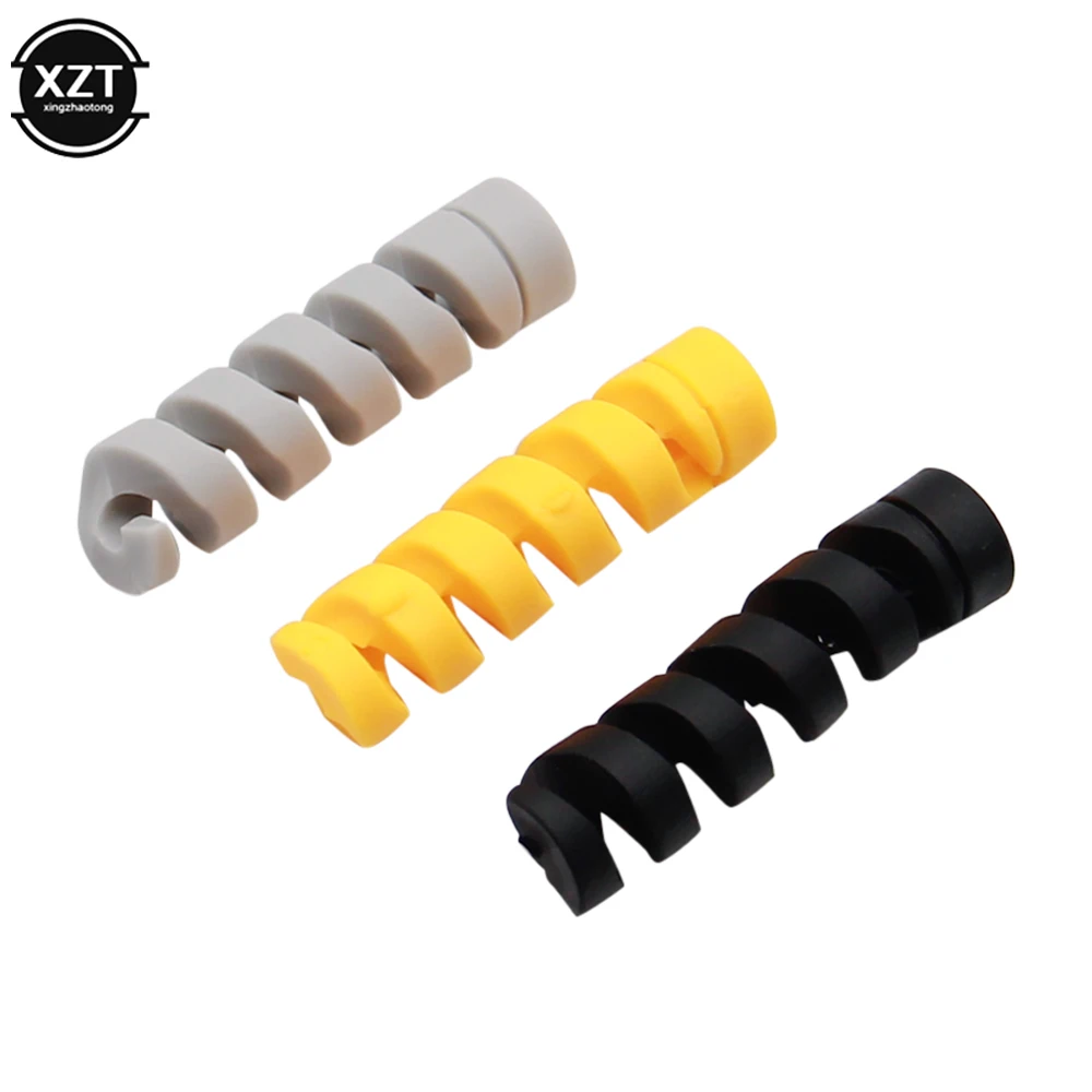 2PCS Spiral Silicone Anti-break Data Cable Protective Sleeve For Iphone Samsung Android USB Charging Cable Earphone Cable