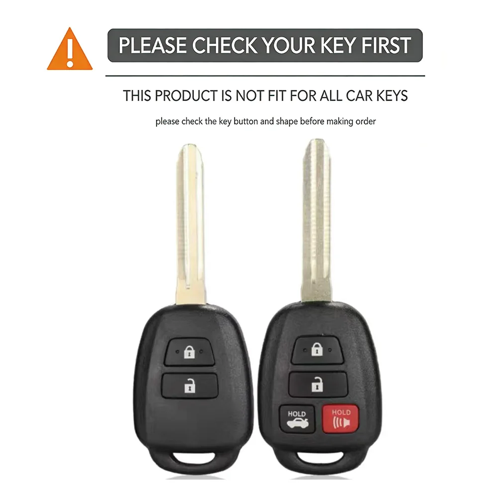 Silicone Car Key Cover Case for Toyota Yaris Corolla Highlander Crown 2 Buttons Remote Skin Protector Shell Keychain Accessories