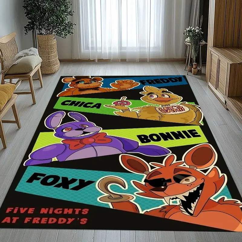 Horror Game F-FNAF Fazbear Soft Non-Slip Large Area Rug for Living Room,Bedroom Playroom Carpet Mat for Sofa,Home Decor Gift