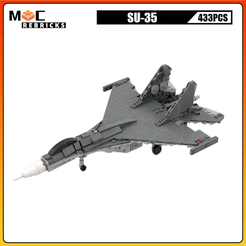 Classic Battle Aircraft SU-35 Military Fighters Building Blocks Assembly Airplane Weapon Model Puzzle Educational Toy Xmas Gifts