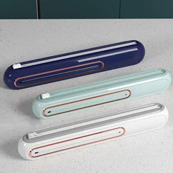 15.16 X 2.76 X 2.17 In Magnetic Refillable Plastic Wrap Dispenser Reusable Household Food Plastic Wrap Dispenser No Cling Film