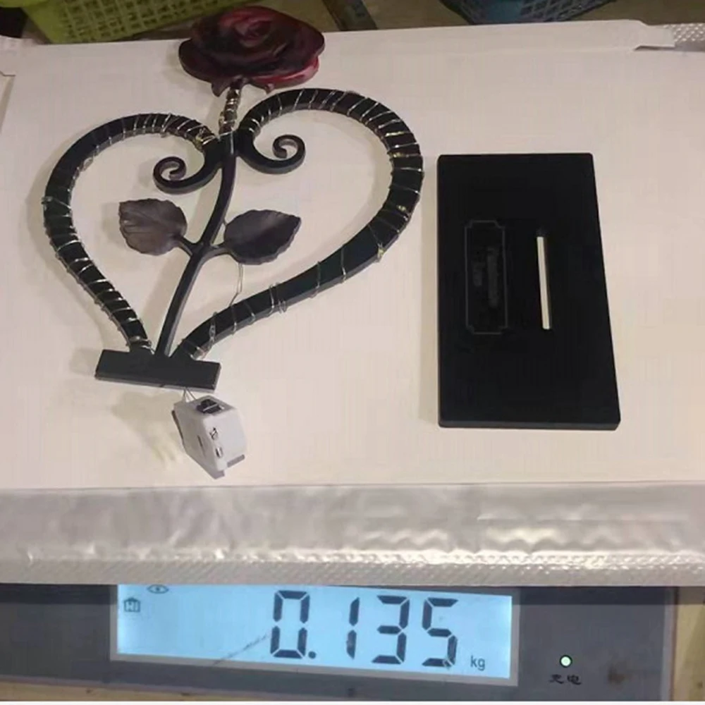 【LAST CHANCE】Hand-Forged Wrought Iron Metal Rose Heart-Shaped Stand With Lights Valentine's Day Gift Anniversary Gift