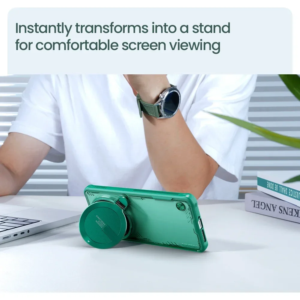 حافظة لهاتف Xiaomi Mi 15 Ultra 5G Nillkin Iceblade عدسة دعامة شفافة مع حامل حماية غطاء خلفي نحيف صلب