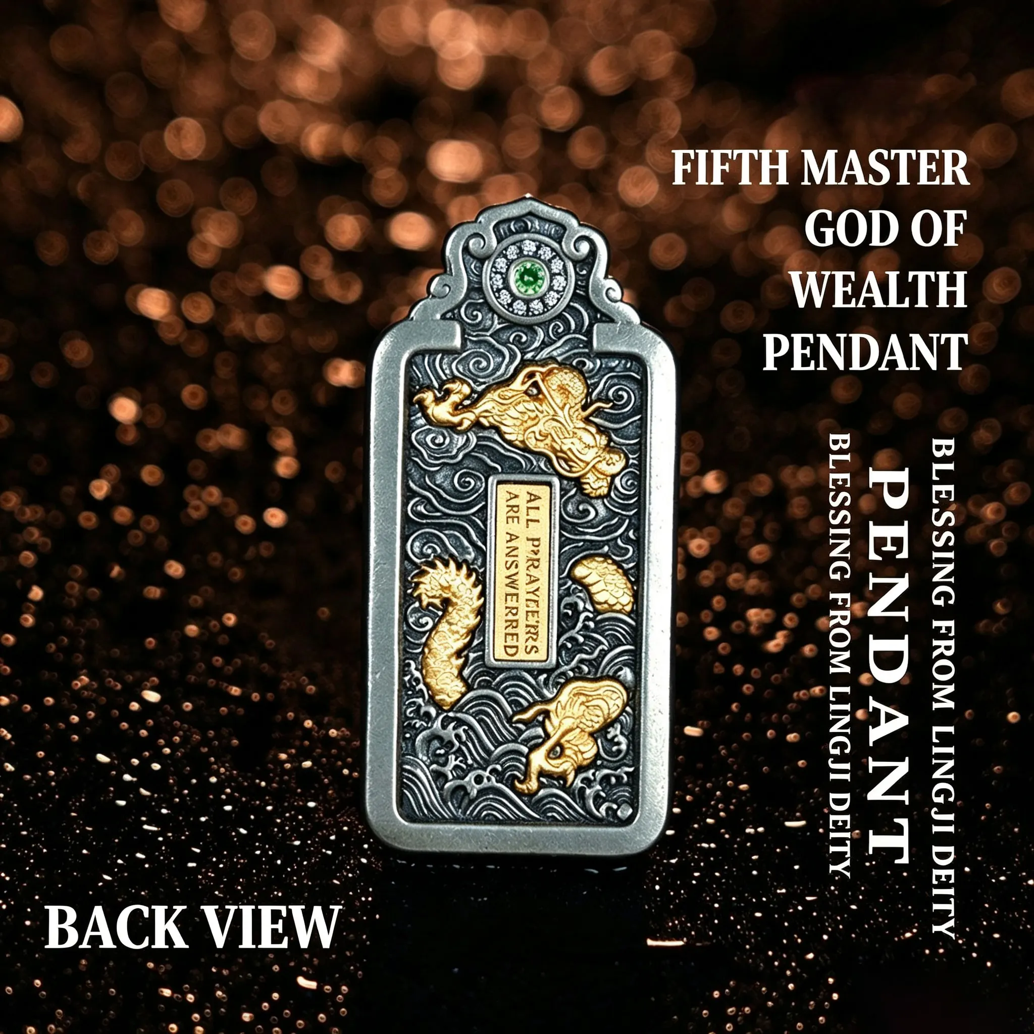 Chinese style Longwu Grandpa Dragon figurine pendant necklace Dragon King Buddha Bodhisattva Wealth God pendant Buddhist amulet