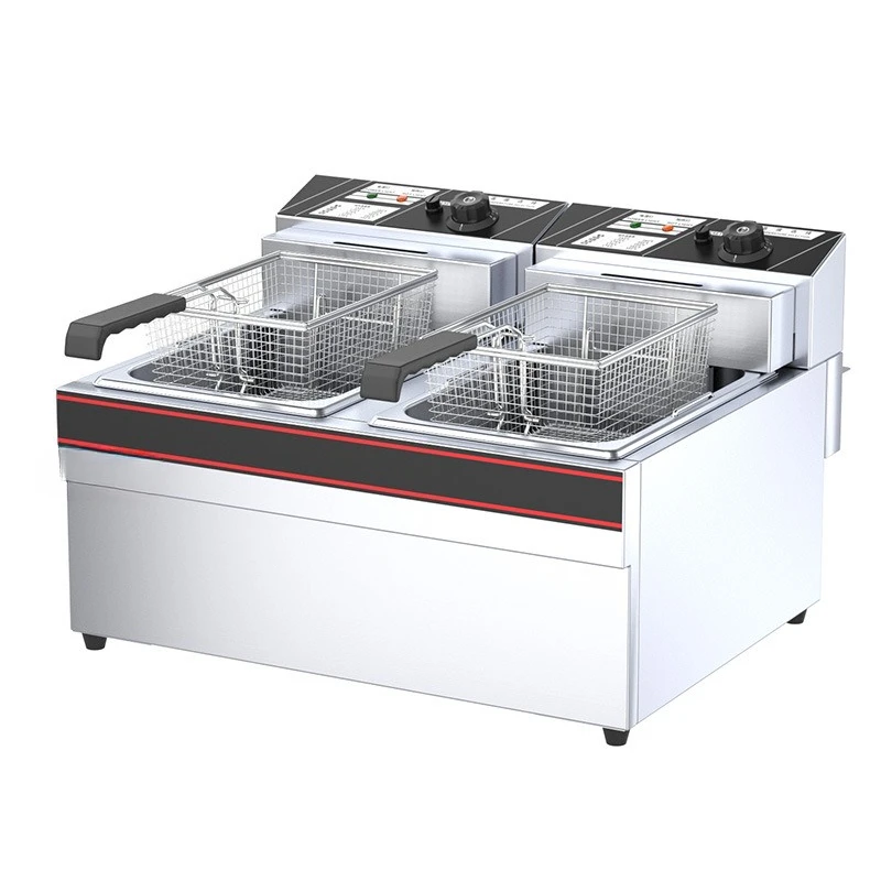 Electric fryer commercial single cylinder double cylinder fried chicken fries stinky tofu fryer large capacity stall