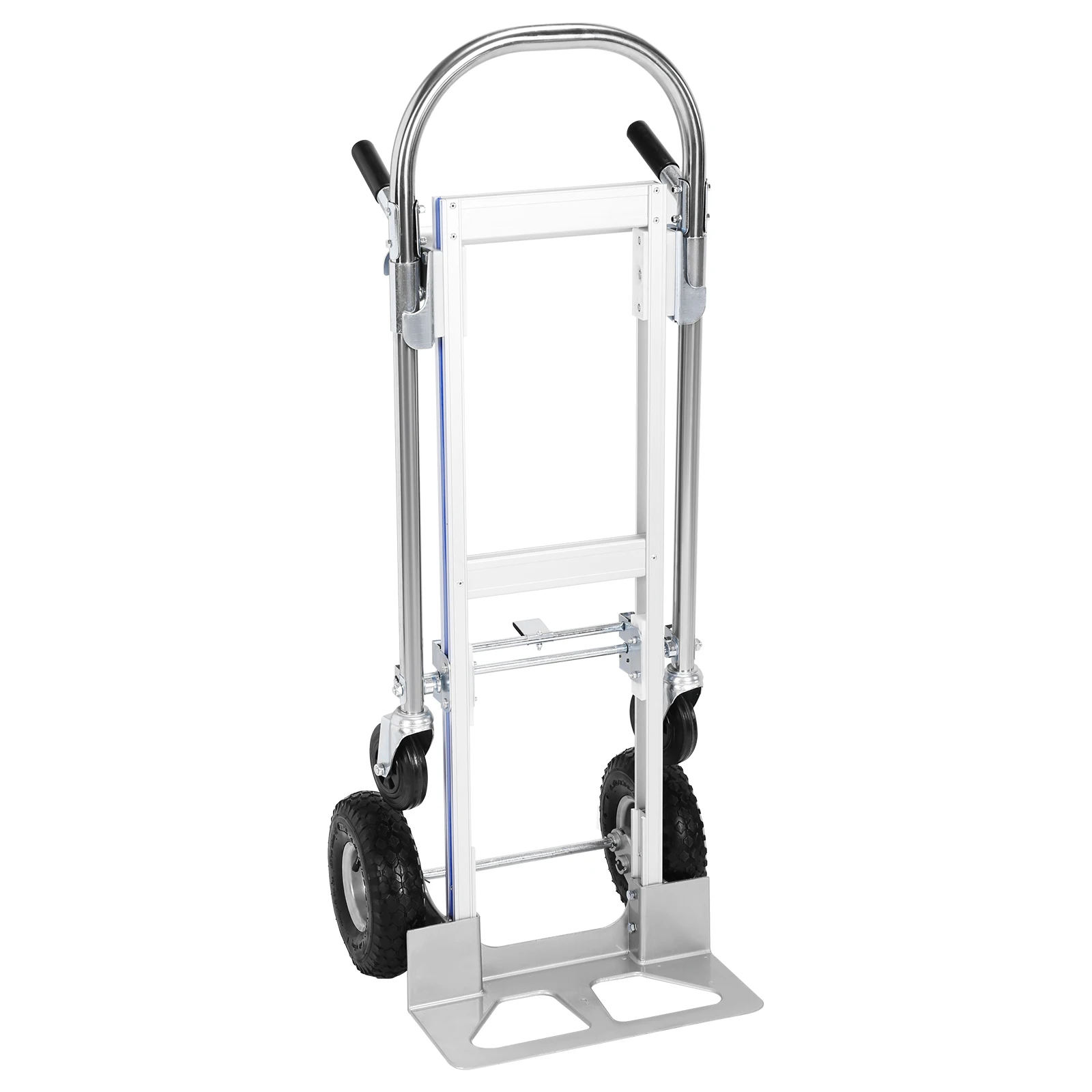 

2 in 1 Aluminum 800LBS Capacity Folding Trolley W/Wheels Folding Hand Truck Dolly Cart for Logistics Shopping Home Office Moving