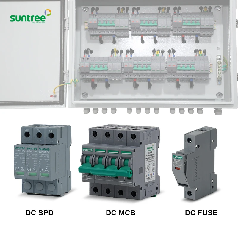 Hot Selling Suntree Ip65 6 in 6 Out Pv Combiner Box 6 Strings Dc 1000v Custom for Solar System AA