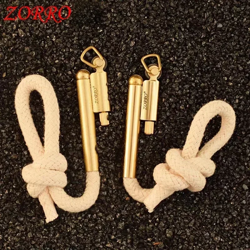 ZORRO Brass Kerosine Lighter Vintage Grinding Wheel Ignition Outdoor Stable Camping Survival Stable Fire Source Essential Gadget