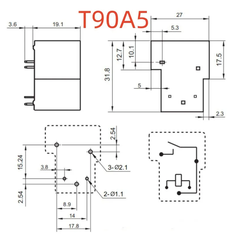 5PCS/LOT  832-1A-C 24VDC 832-1A-C 110VDC T90A5  Electroacoustic Device