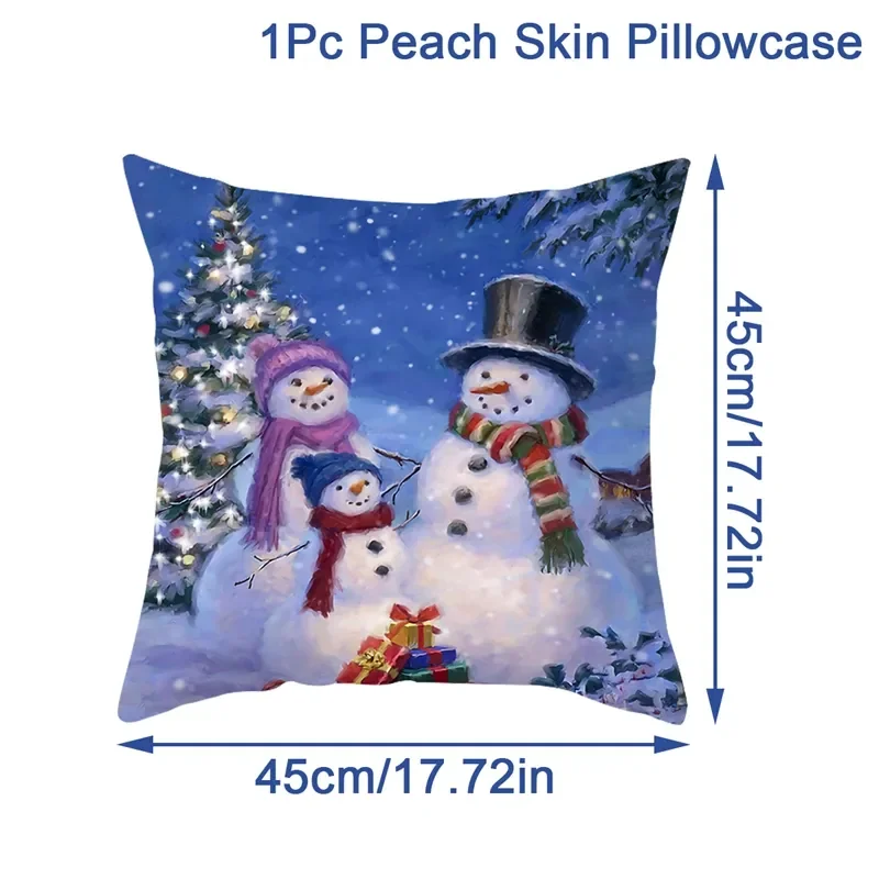 Winter snow scene tree snowman deer fox rabbit bird pattern decoration sleeve bedroom sofa restaurant office seat pillow sleeve