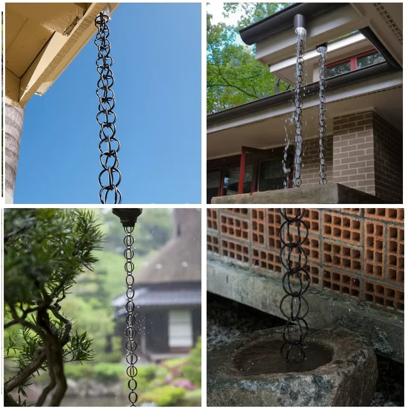 Picture 7: 2.6m Copper Falling Water Diversion Chain Rain Bell Temple Eaves Drainage Chain Homestay Villa Courtyard Garden Rain Guide Chain