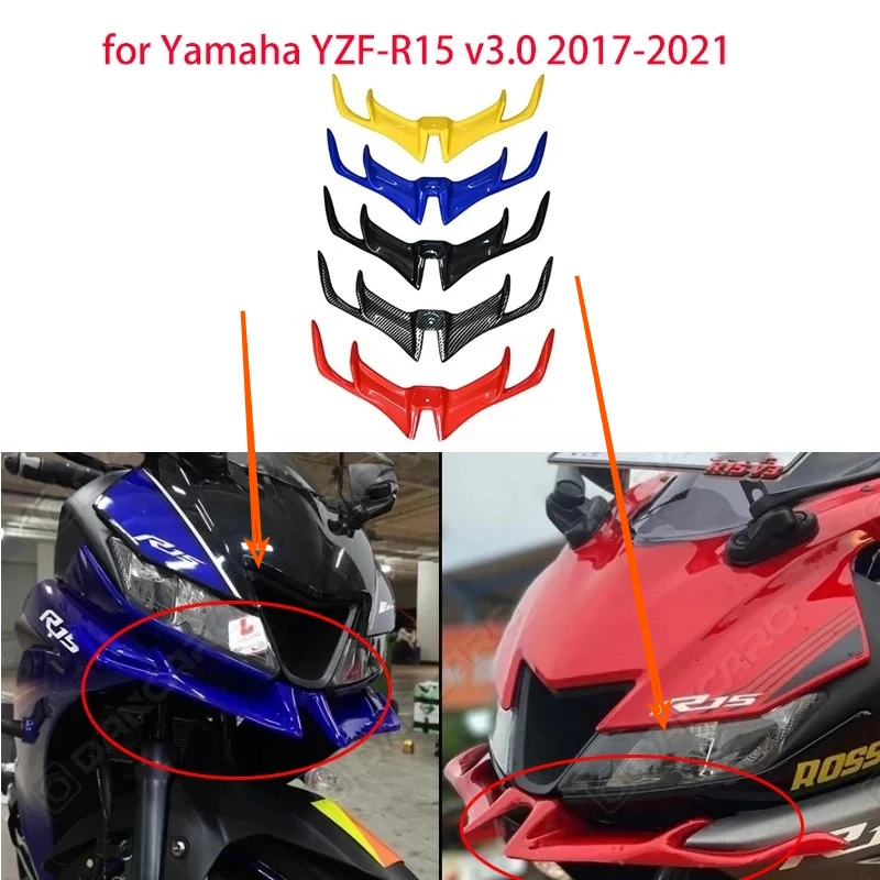 

modified Accessories for Yamaha YZF-R15 v3.0 2017-2021 bird beak fixed wind wing shark fin air intake wing lower lip windbreaker