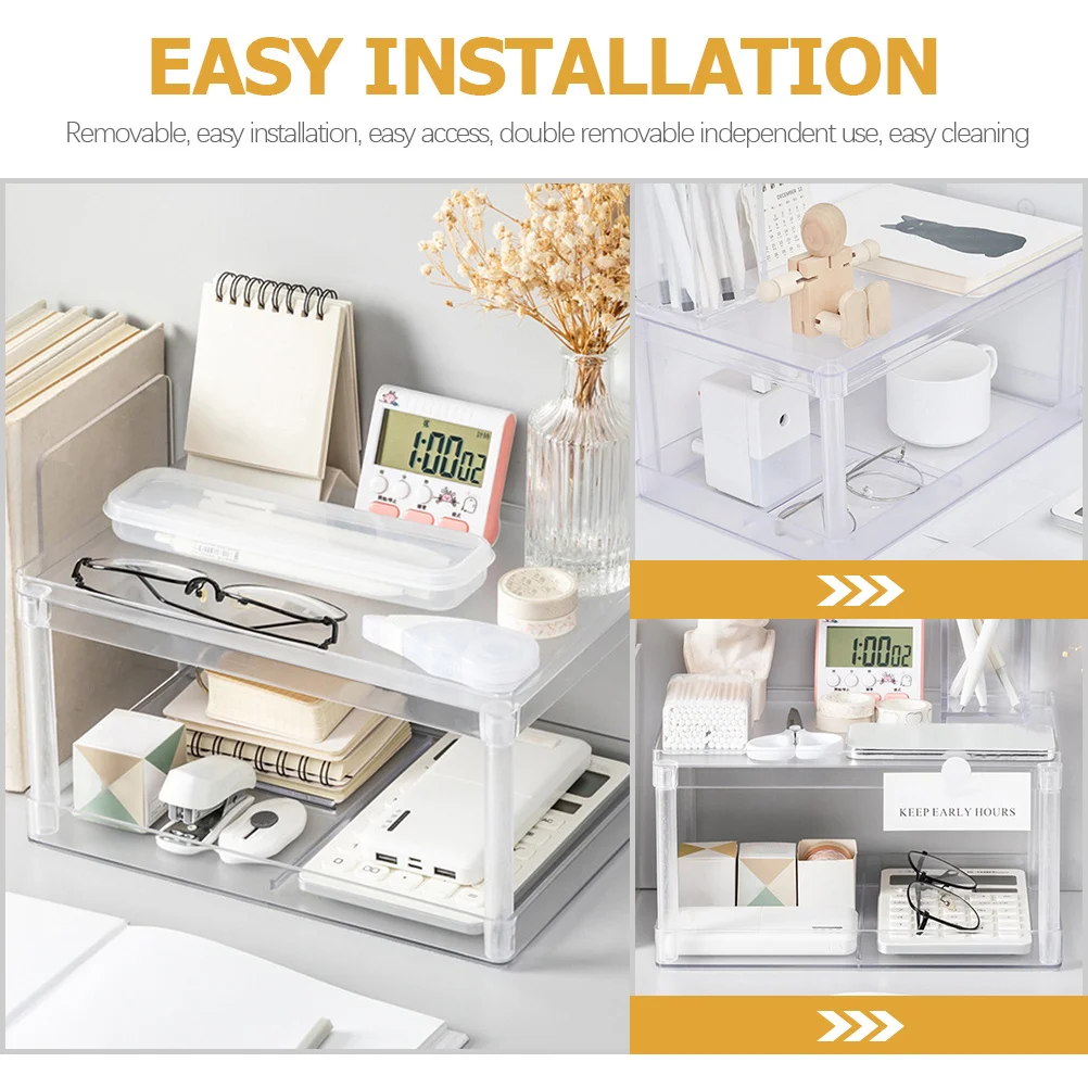 

Double Layer Storage Rack Detachable Makeup Organizer Stand for Skincare and Toiletries Desktop Sundries Organizer