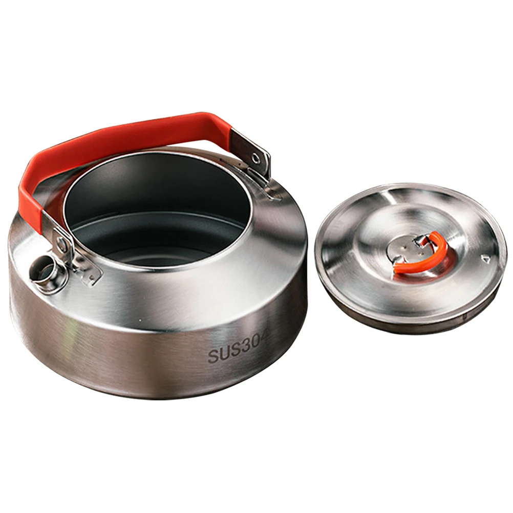 

StainlessSteel Kettle Round Portable Boiling Pot For Campers Outdoor Enthusiasts Travelers Camping Picnic Barbecue Gadget