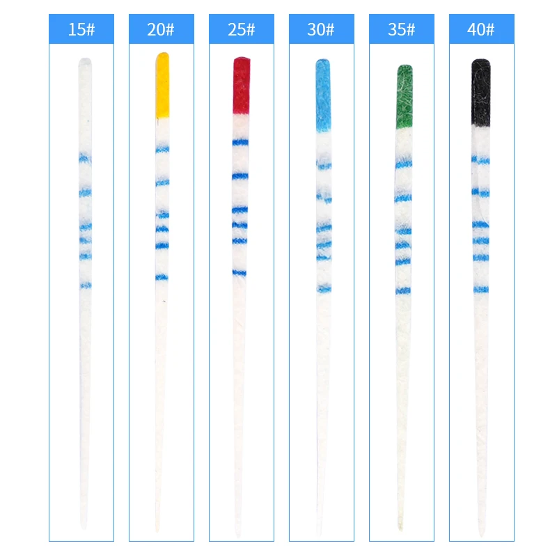 

04 конические стоматологические впитывающие бумажные наконечники со шкалой, стерильные эндодонтические бумажные наконечники для корневых каналов, 15-40 # Инструменты для стоматологических материалов