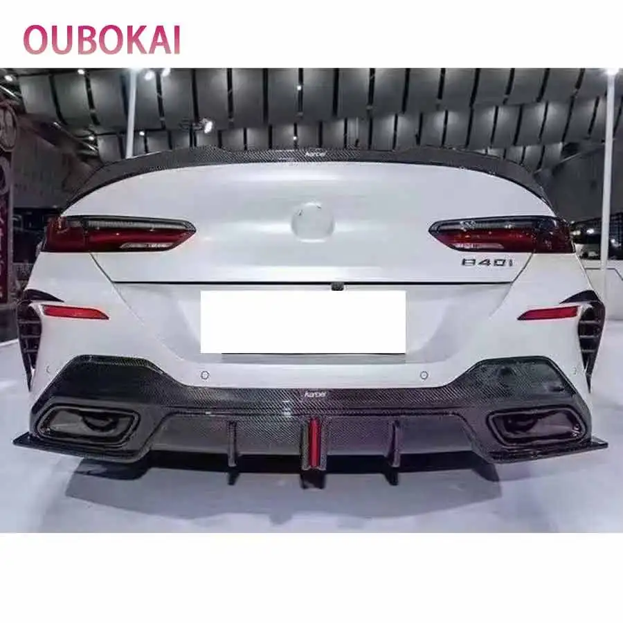 

For BMW 8 series G16 Four door car KB style Carbon Fiber Car Rear Bumper Diffuser Rear Splitters Spoiler Back lip Body Kit