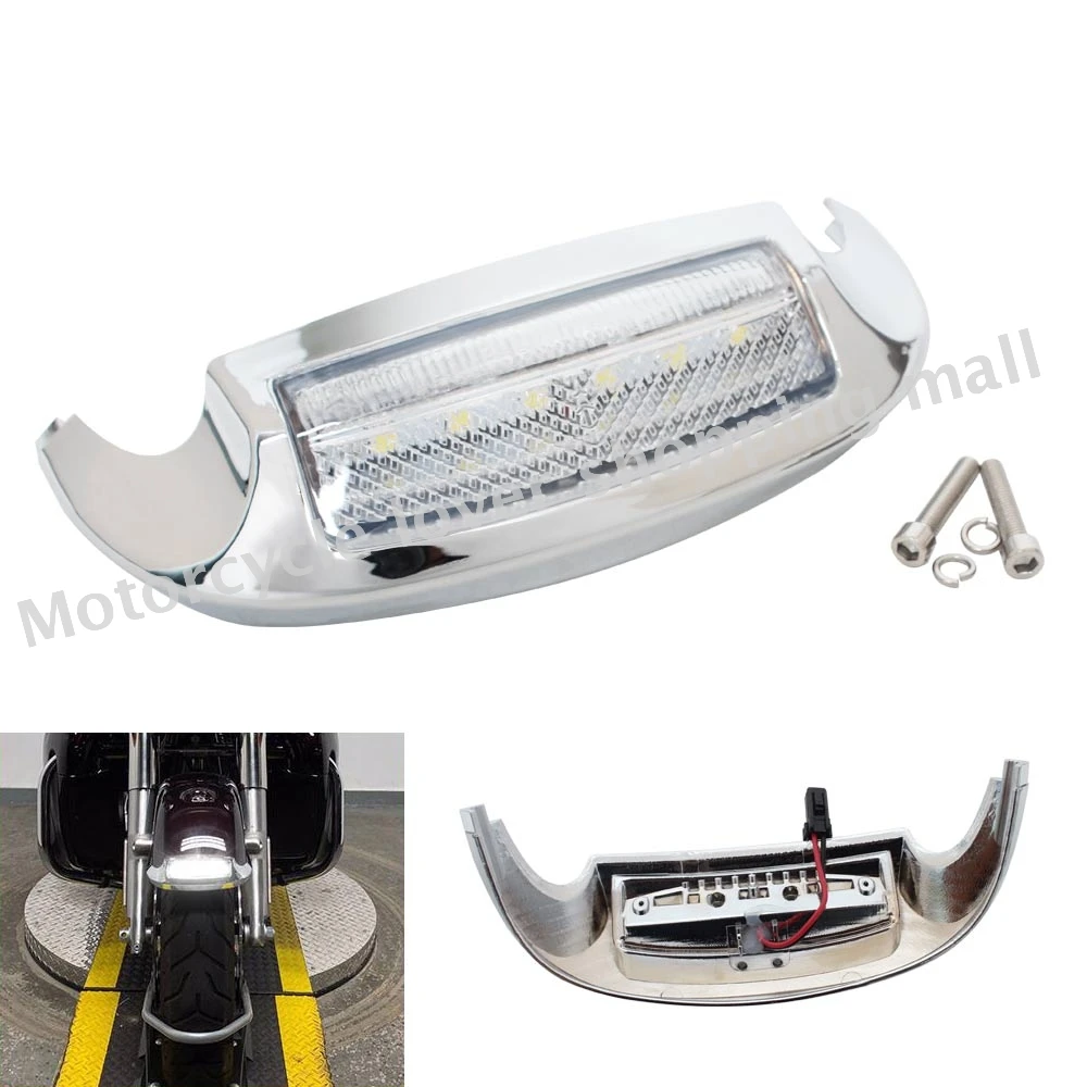 Motorcycle Front Fender Tip Light Lamp Edge Led For Harley Touring Electra Glide Ultra Classic FLHTCUL FLHTK Tri Glide CVO