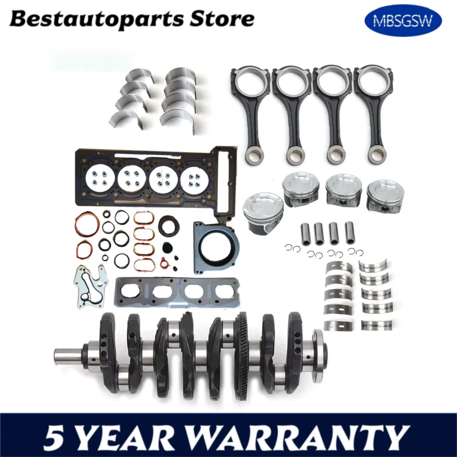 

M270.920 Engine Rebuild Overhaul Pistons Rings Set Connecting Rods For Mercedes-Benz W176 C117 X156 W242 W246 A250 CLA250 GLA250