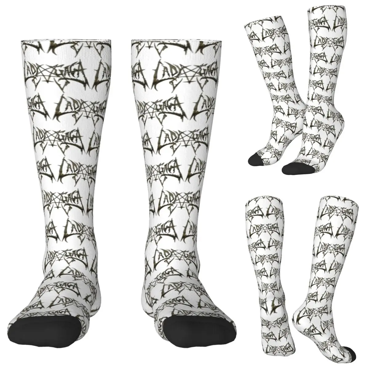 Lady Gaga Mayhem Album Logo Socks Harajuku Stockings All Season Long Socks Accessories for Unisex Christmas Gifts