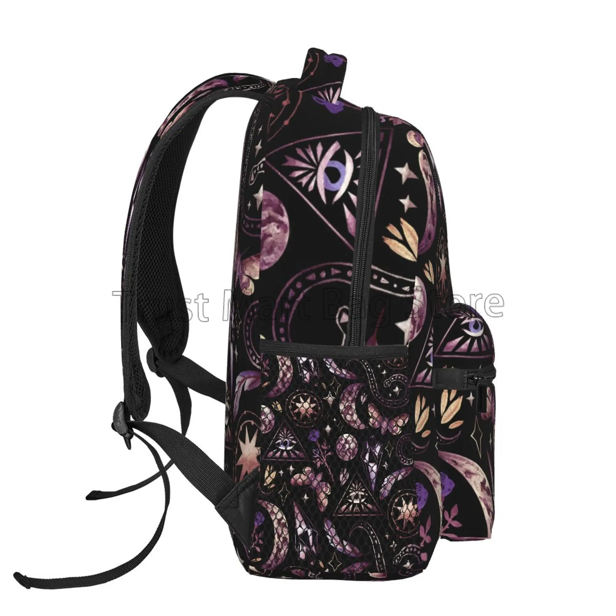 School Backpack Tarot Moon Butterfly Magic Goth Student Bookbag Durable Casual Daypack College Lightweight Hiking Travel Bag