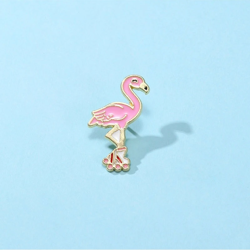 

Cute Flamingo Animal Brooch New Style Alloy Enamel Pin Badge For Children Bags Hat Scarf T-shirt Jeans DIY Clothing Decoration